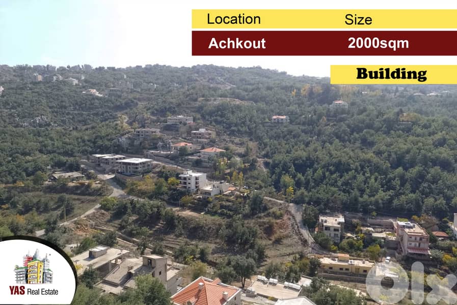 Achkout 2000m2 | Building for Sale | Panoramic View | Core & Shell |MY 0