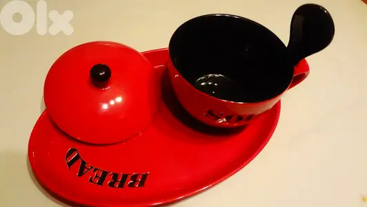 Soup & bread glass bowl & plate new
