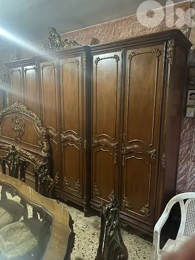 أوضة نوم مصرية حفر خشب زان ولاتي كلا ملبسة قشرة زان