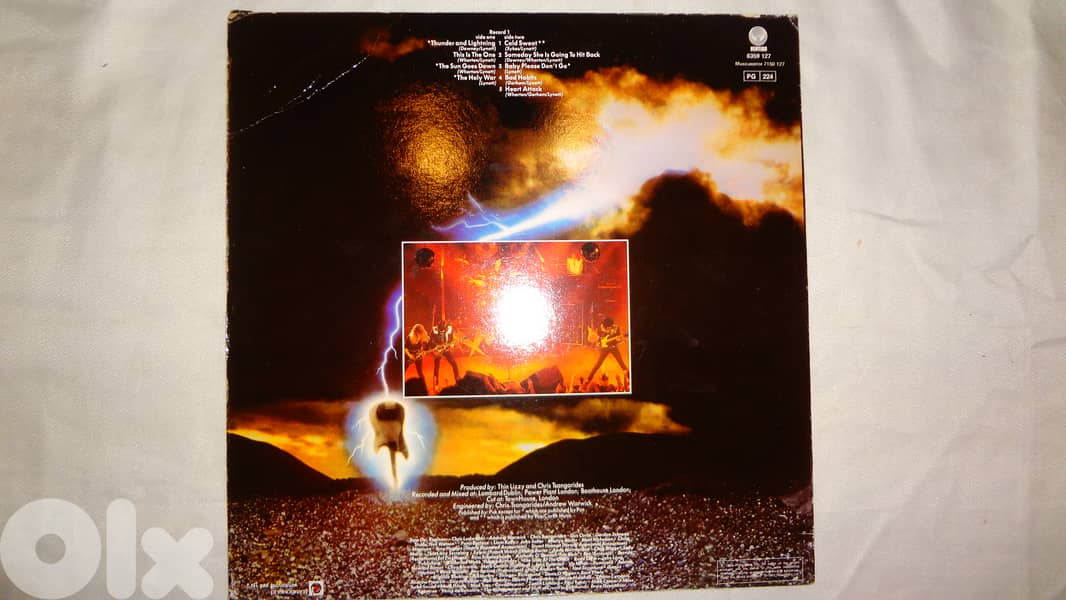 Thin Lizzy " thunder and lightening" vinyl album 1