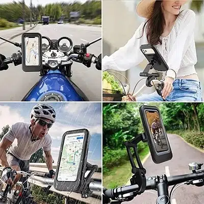 Phone holder for motorcycle and bicycle