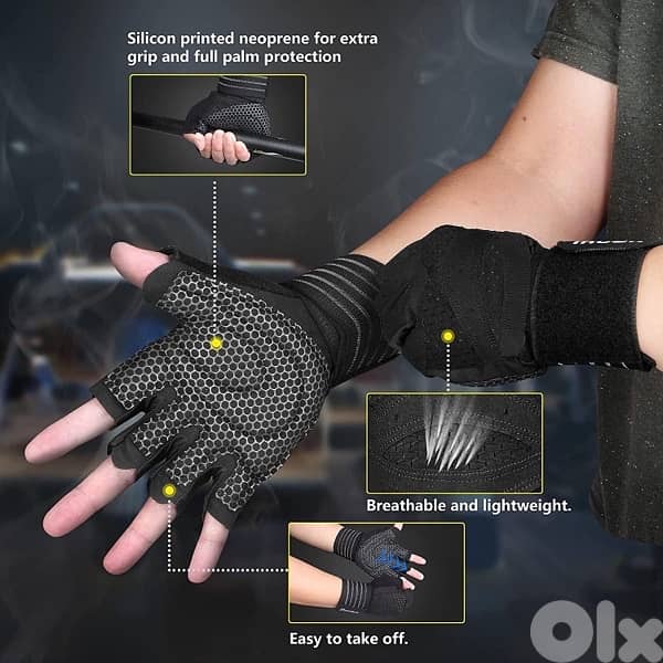gym gloves with wrist wrap support 1