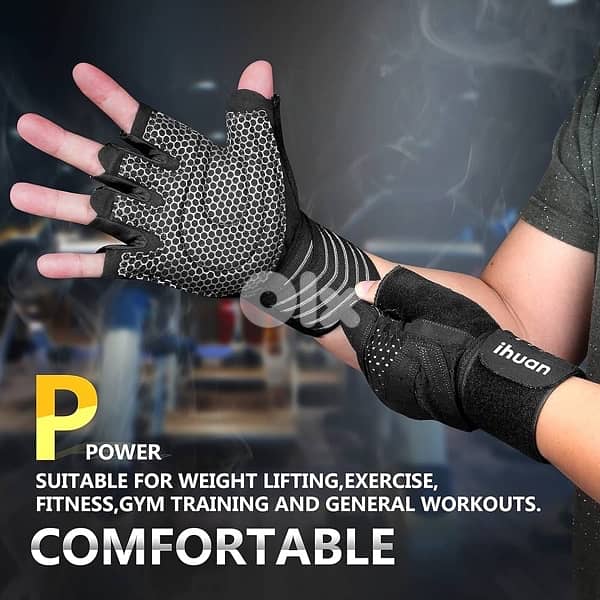 gym gloves with wrist wrap support 2