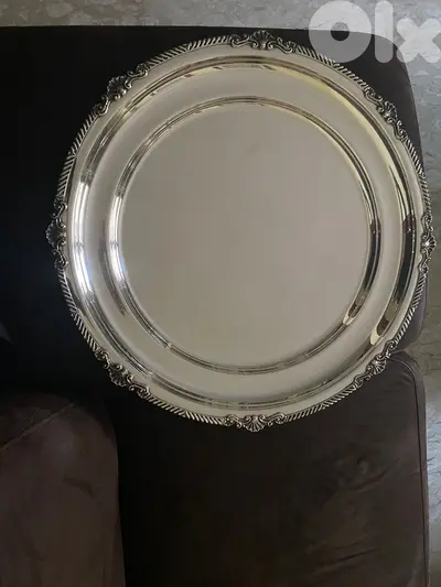 Silver Round  tray ( Verdi )