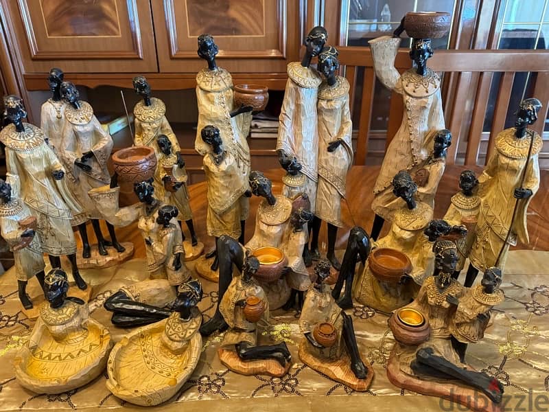 set african statues and sculptures for home (set contains 12) 0