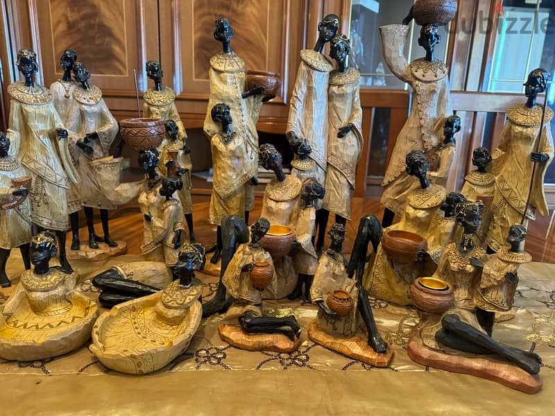 set african statues and sculptures for home (set contains 12) 1