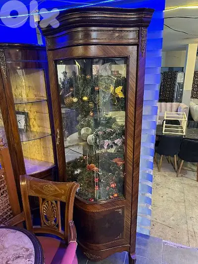 فاترينة كريستال مصرية خشب زان