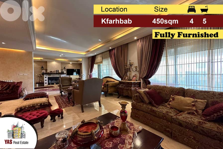 Kfarhbab 450m2 | Partial View | Furnished | Well Designed | KA IV | 0