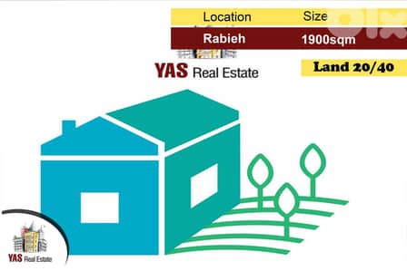 Rabieh 1900m2 | Land | 20/40 | Panoramic Sea View | MY |
