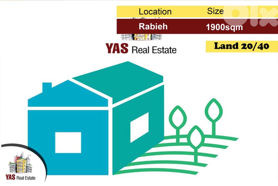 Rabieh 1900m2 | Land | 20/40 | Panoramic Sea View | MY | 0