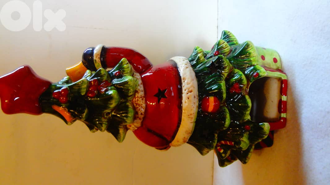 Porcelain Christmas decoration candle holder santa 37*24 cm 1