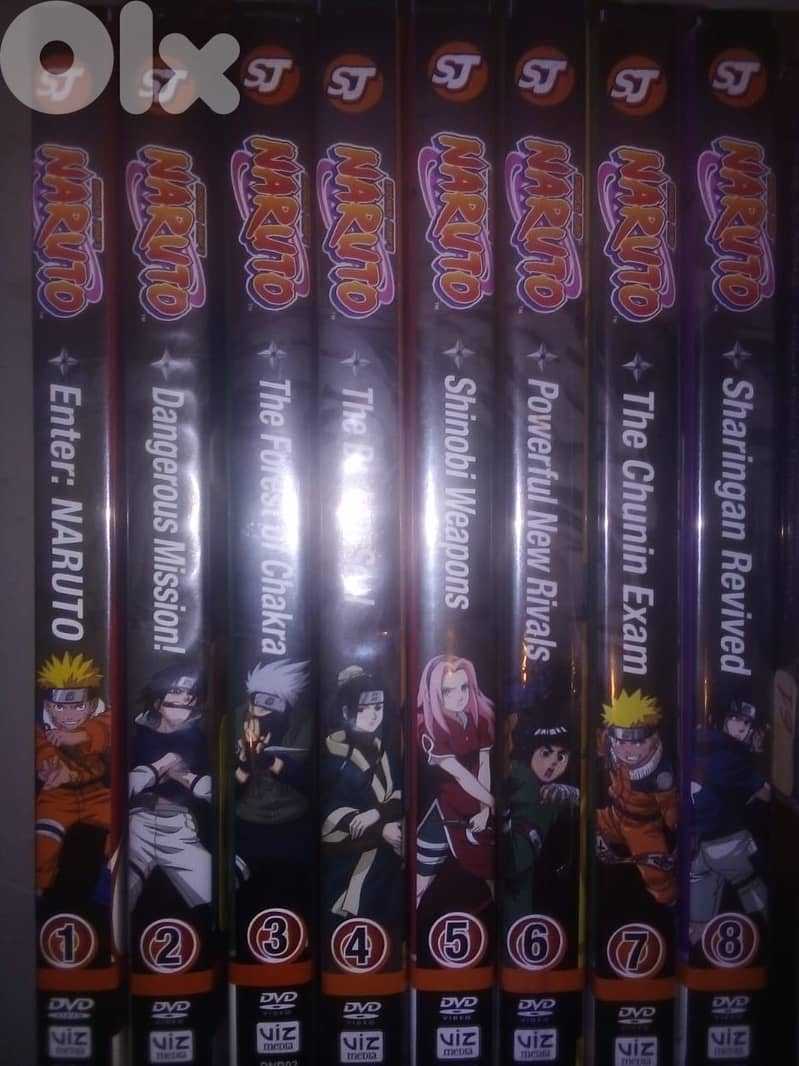 Naruto original dvds from 1 to 8 2