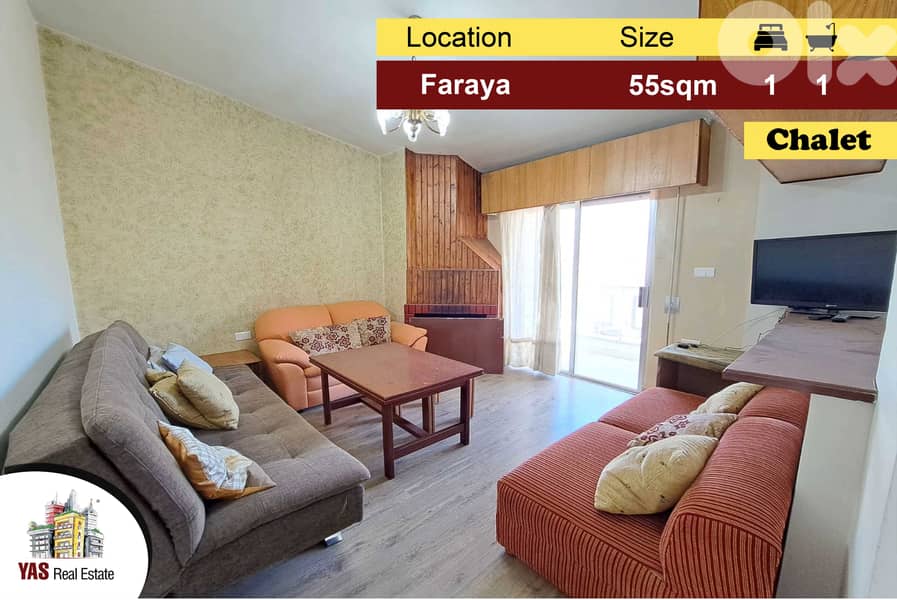Faraya 55m2 | Chalet | Well Maintained | Quiet Street | DA | 0