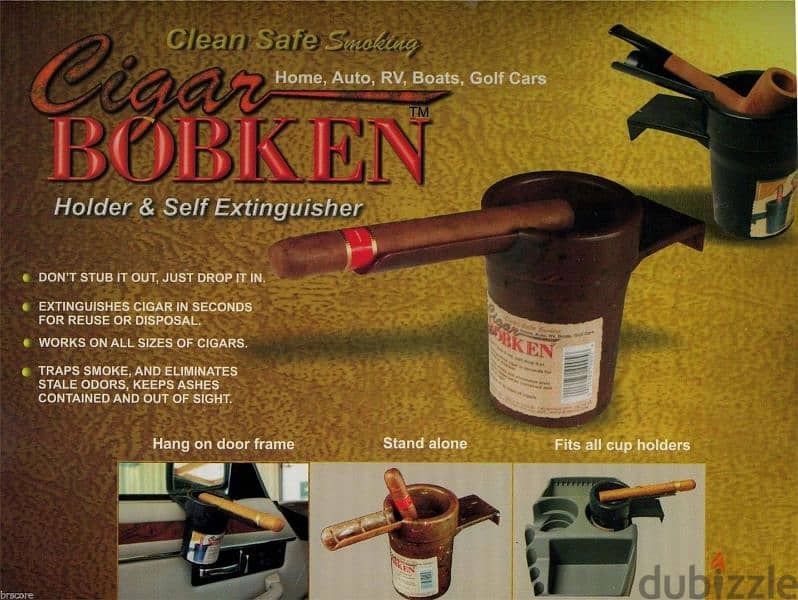 Cigar and Pipe Ashtray (Black) - For vehicles 2