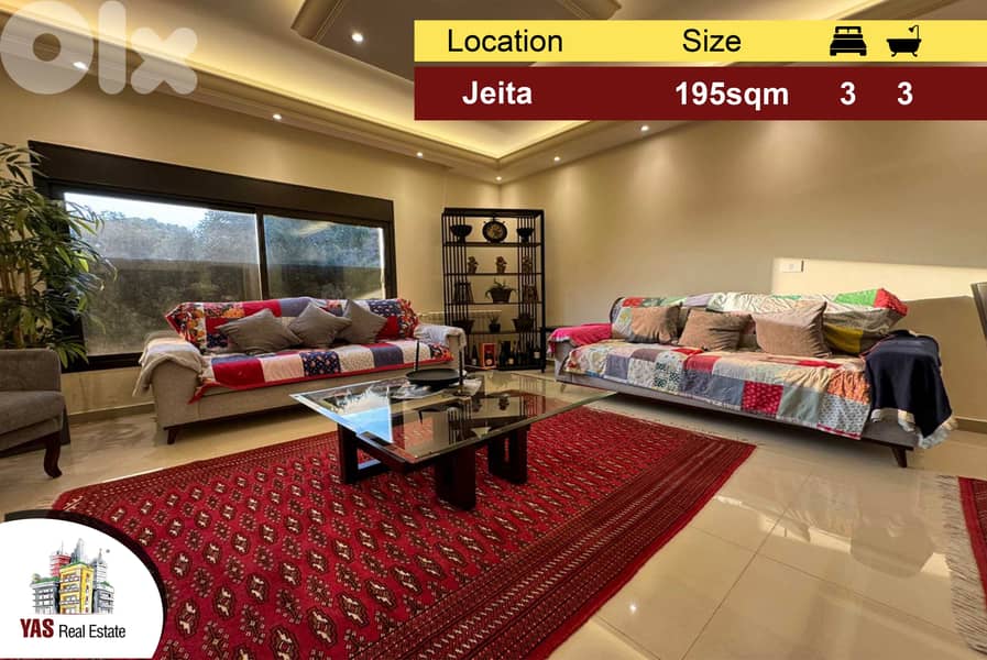 Jeita 195m2 | 40m2 Terrace | High End | Open View | Decorated | EL | 0