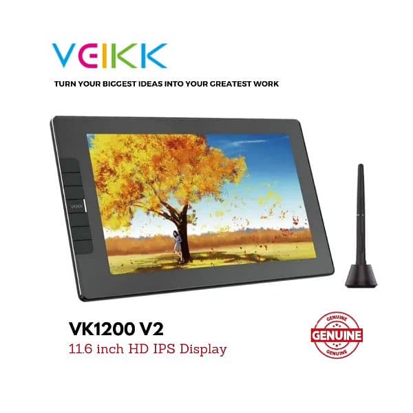 Veikk VK1200 V2 with 2 gifts  Pen Display Drawing Digital Screen 0