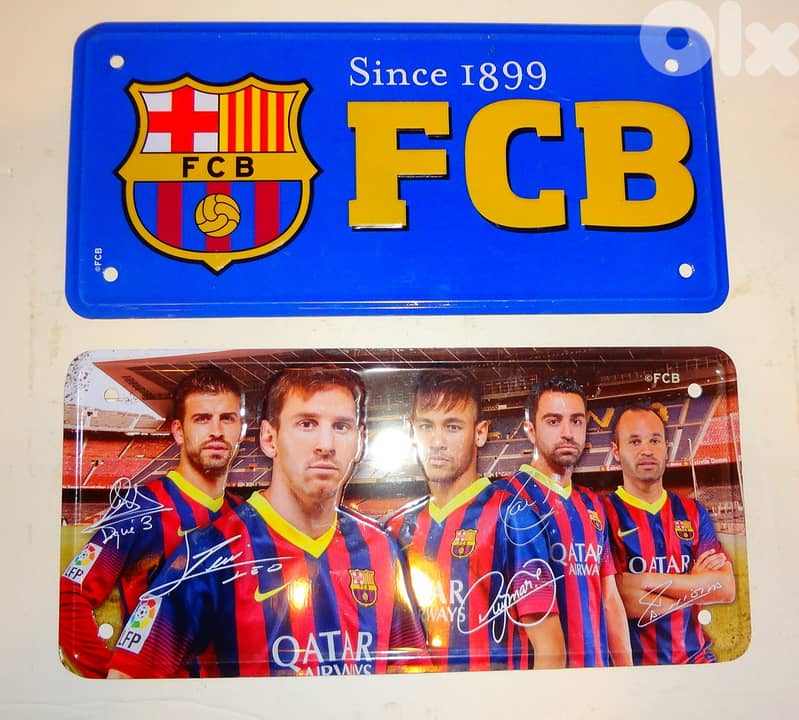 Barcelona football club decorative tin plates 28*13cm 0