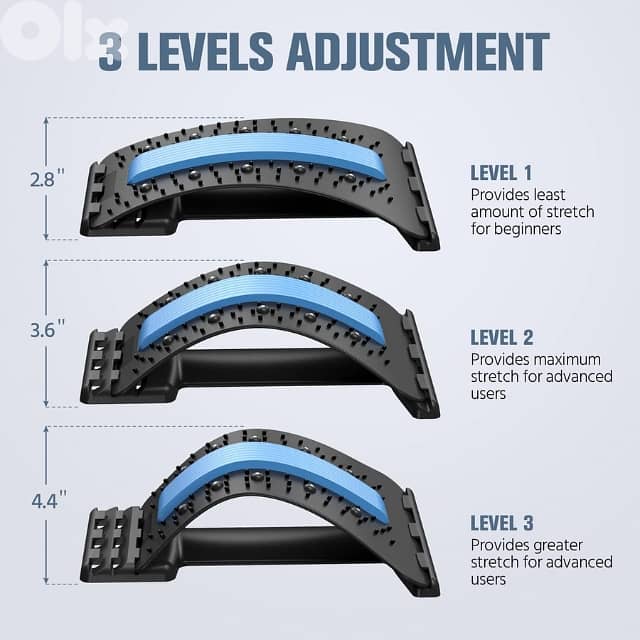 Back Stretcher for Pain Relief, 10 Magnets, 3-Level Adjustable 2