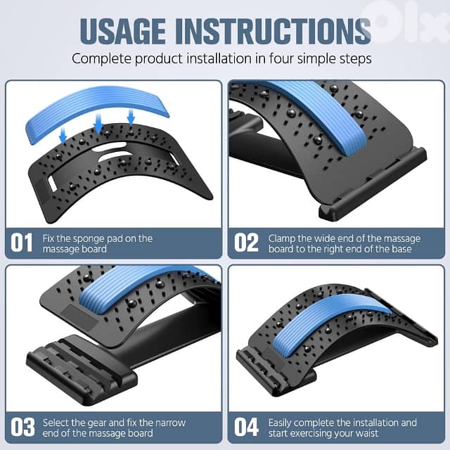 Back Stretcher for Pain Relief, 10 Magnets, 3-Level Adjustable 8
