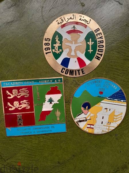 collectible 80's military 3 original brass insignia 12cm 0