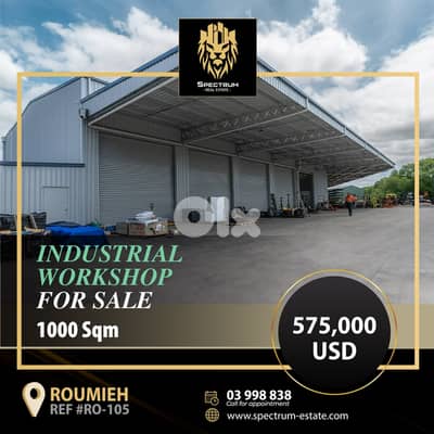 1000SQ INDUSTRIAL WORKSHOP IN ROUMIEH 1ST DEGREE , RO-105