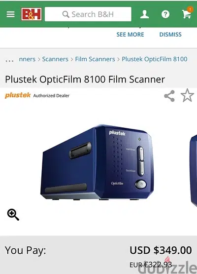 Plustek OpticFilm 8100-35mm with Silverfast 8 softwar