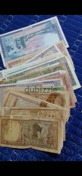 Various old and special anniversary bank notes Lebanese currency 1