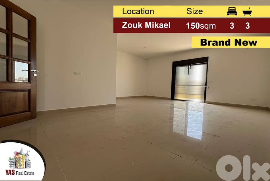 Zouk Mikael 150m2 | 60m2 Terrace | Brand New | Killer View | EH | 0