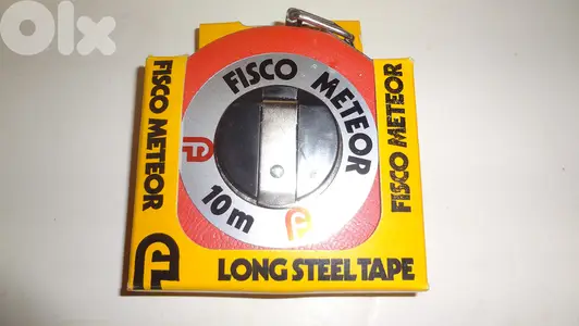 Vintage Fisco meteor long steel measuring tape 10m made in England sti