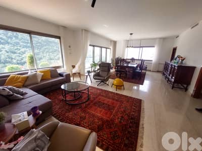 220 SQM Furnished Apartment in Biyada, Metn with Sea and Mountain View