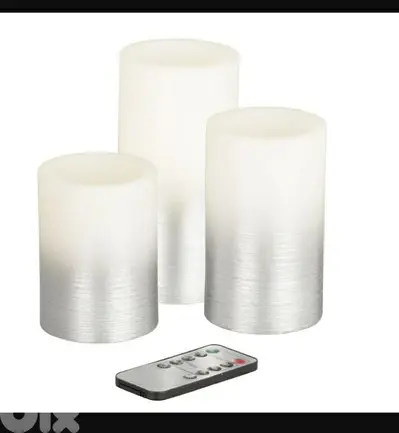 Real Wax 3 silver Ombre LED candles/ 4$ delivery
