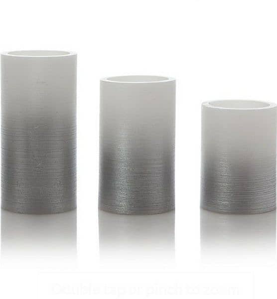 Real Wax 3 silver Ombre LED candles/ 4$ delivery 2
