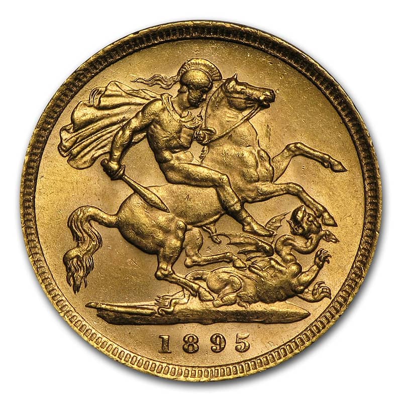 1895 Half Sovereign Gold Coin (Queen Victoria - Veiled Head) AU 1