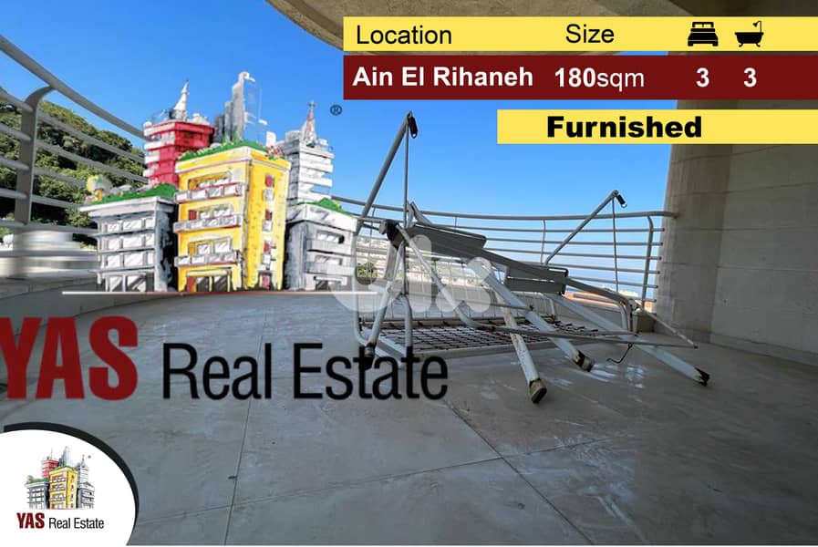 Ain El Rihaneh 180m2 | New | Furnished | View | UPGRADED | MY | 0