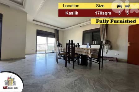 Kaslik 170m2 | Panoramic View | Furnished | Private Street | EH |