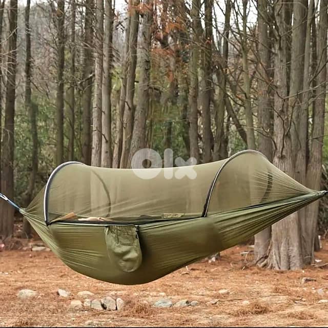 Outdoor Sleeping Hammock with Mosquito Netting, Green, 200Kg 3