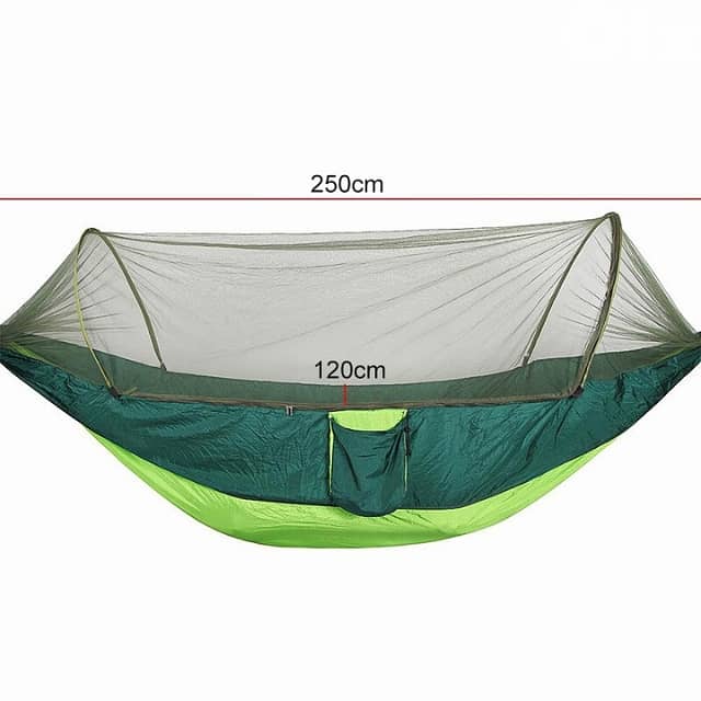 Outdoor Sleeping Hammock with Mosquito Netting, Green, 200Kg 4