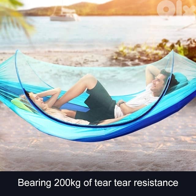 Outdoor Sleeping Hammock with Mosquito Netting, Green, 200Kg 7
