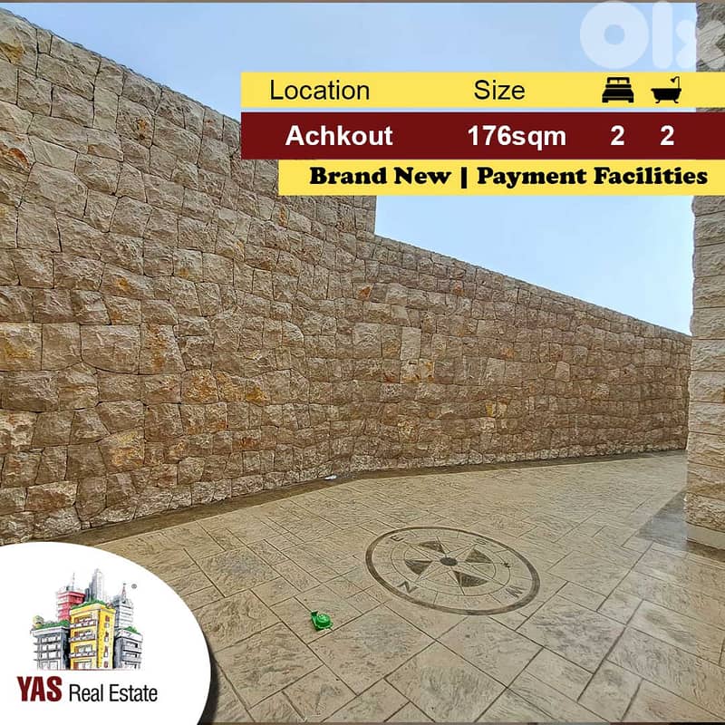 Achkout 176m2 | 80m2 Terrace | Brand New | Payment Facilities | DA | 0