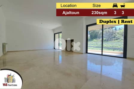 Ajaltoun 230m2 | Duplex | Brand New | Rent | Well Lighted | KH |