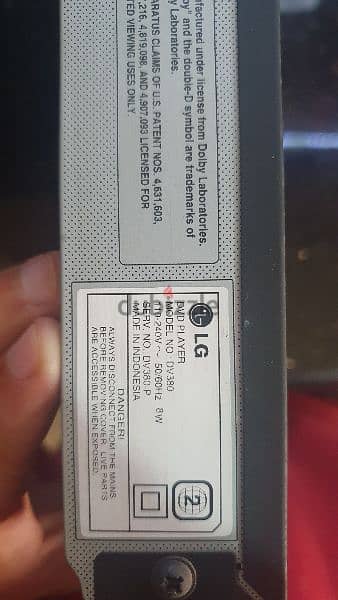 LG DVD player Dv380 0