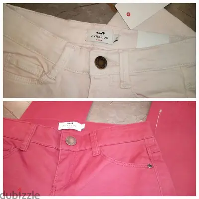 new crillus Paris jeans , bordeau et rose clair, 8 years