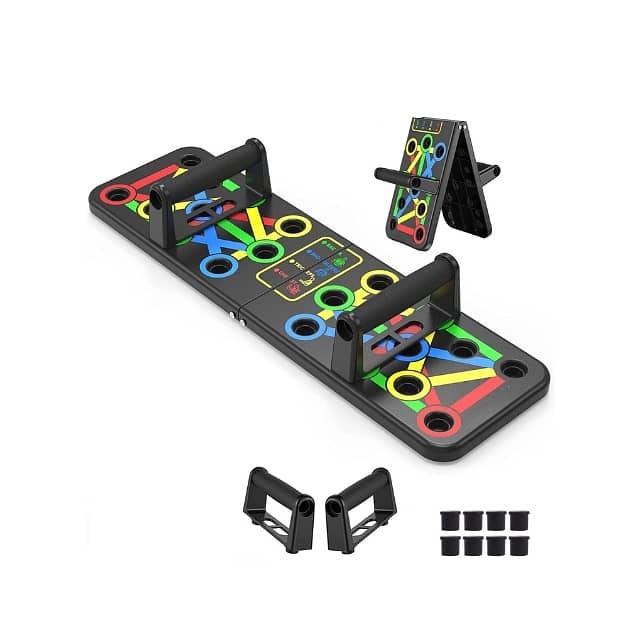 Foldable Push Up Board, Color-Coded Fitness Board, Full Body Workout 0