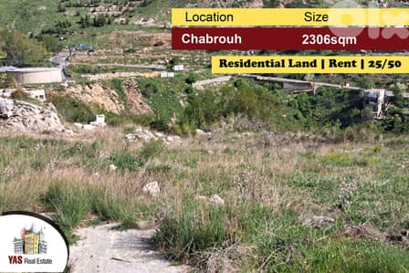 Chabrouh 2306m2 | Land for Rent | Residential | 25/50 | Easy Access|DA