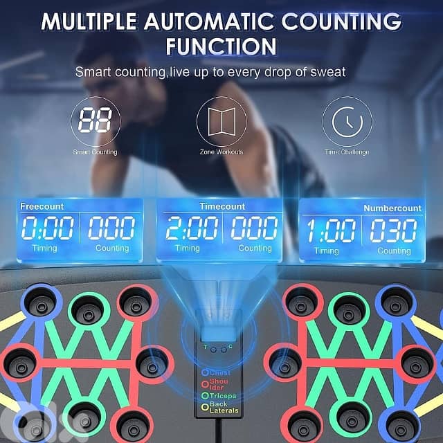 Digital Push Up Board, Rep Counter & Timer, Foldable Home Gym Board 1