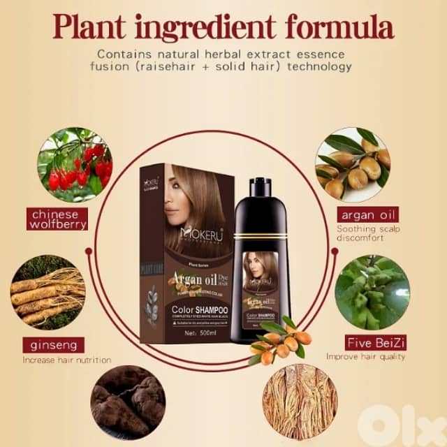 Mokeru Argan Hair Dye Shampoo, White Hair Color Dye, 500ml 4