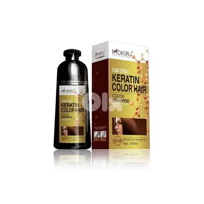 Mokeru Keratin Hair Dye Shampoo, White Hair Color Dye, 500ml