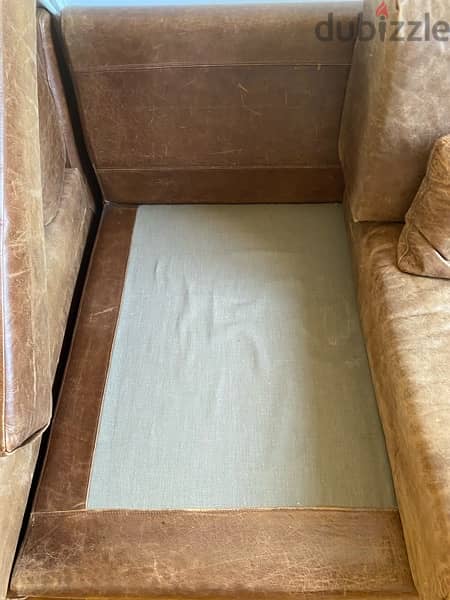 Brown leather sofa 3