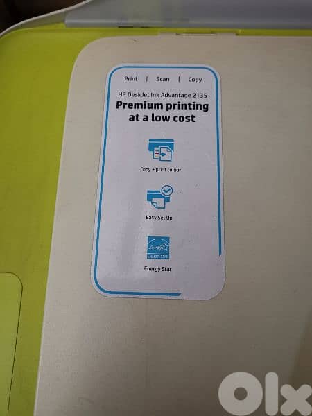 HP desk jet ink advantage 2135  3 in 1  print copy scan colored 2