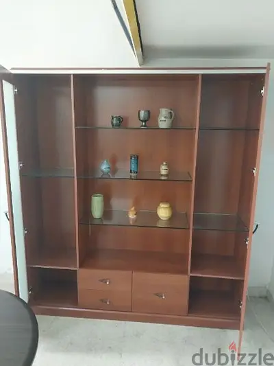 خزانة للمكتب  خشب و زجاج